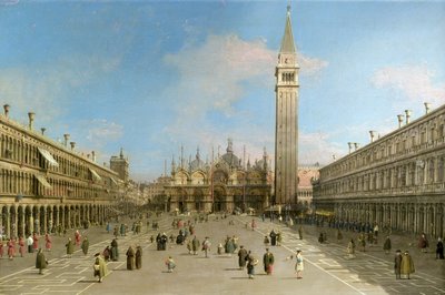 Piazza San Marco in Richtung der Basilica di San Marco von Giovanni Antonio Canal